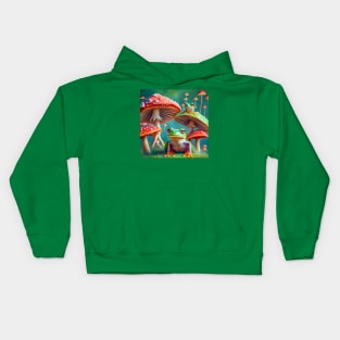 Magical Frogs and Mushrooms Kids Hoodie